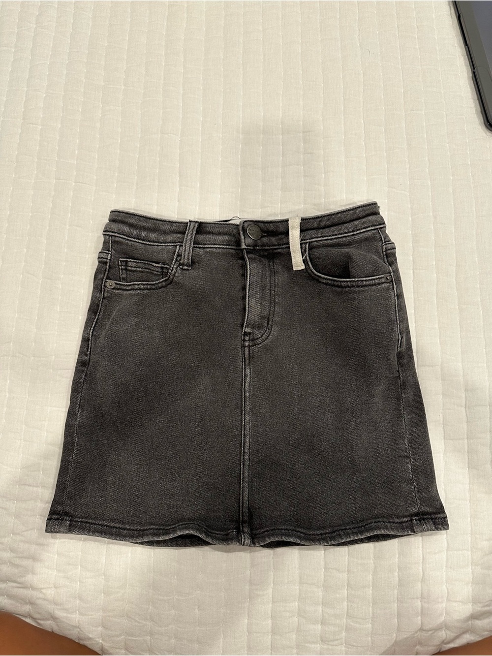 Current/Elliott Faded Black Denim Mini Skirt